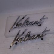 1963 1964 Plymouth Valiant Front Fender Emblems / Nameplates 2255629 - Image 3